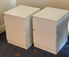 White bedside table Ikea nightstand 2 drawers