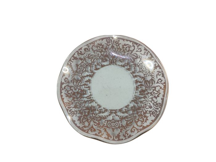 Vintage Glass Plate Hand Painted Gold Glass 12cm / 5 inches