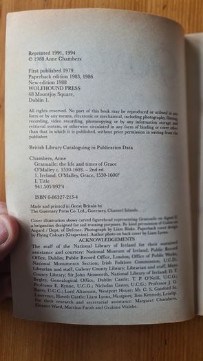Granuaile. The Life And Times Of Grace O Malley 1530-1603. Paperback In Good Condition.