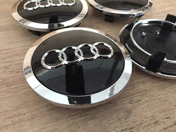 Full Set 69mm Audi Centre Caps - Black