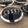Full Set 69mm Audi Centre Caps - Black Image 2