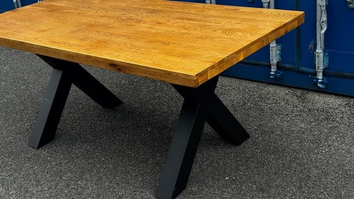 Solid Oak Dining Table 180cm, Ex Display Like New