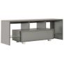 TV Cabinet with LED Lights High Gloss Grey 130x35x45 cm Image 2