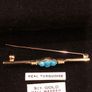 9ct Gold Turquoises Bar Brooch Image 5