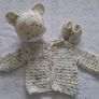 Handmade baby cardy set newborn size Image 6