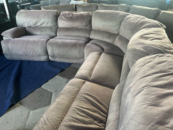 Beige corner recliner manual recliner sofa