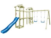 Playhouse with Ladder, Slide and Swings 252x432x218 cm Wood