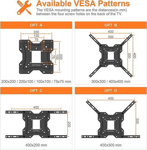 TV Wall Bracket, TV Mount for 26-55 inch Screens, Swivel TV Wall Bracket for Flat & Curved TV up to 30KG, Tilt (FREE POSTAGE)