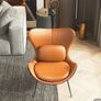 Leather Upholstered Wingback Accent Chair With Pillows Image 3