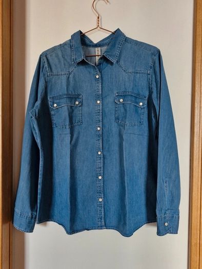 Primark lovely denim shirt, light, in blue s. 18/46