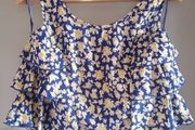 Brand new. Blue / Yellow Floral Crop top