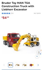 Bruder Toy MAN TGA Construction Truck with Liebherr Excavator