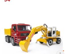Bruder Toy MAN TGA Construction Truck with Liebherr Excavator