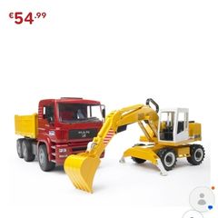 Bruder Toy MAN TGA Construction Truck with Liebherr Excavator