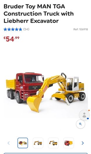 Bruder Toy MAN TGA Construction Truck with Liebherr Excavator