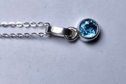 Silver Pendant with Natural Swiss Blue Topaz Stone
