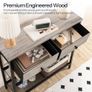 Console Table, Slim Console Table with 2 Drawers, Hallway Table with Storage, Side Table, Slim Sofa Table for Small Spaces, Living Room, Entryway, Kitchen, Greige and Black Image 3