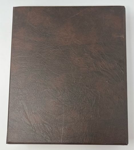Brown Philswiss 4-lever stamp album and Slip case with 36 pages