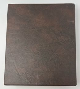 Brown Philswiss 4-lever stamp album and Slip case with 36 pages