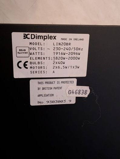 Dimplex Electric Fireplace - Flame effect + heat
