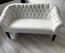 Sofa, 2-seater, white faux leather