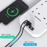Extension Lead with 2 USB C Slots, 8 Way Power Strip Surge Protector | 4 USB Ports, 1800J Surge Protection, 1.8M Braided Extension Cord, Double Switch Multi Plug Outlets Socket for Home Office Image 3