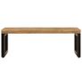 Coffee Table 110x50x35 cm Solid Mango Wood and Steel Image 4