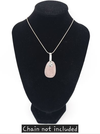 Sterling Silver 3-Stone Interchangeable Pendant- Rose Quartz, Citrine, Black Onyx