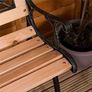 NEW SALE |  Garden Bench, Rose Style Design 3 Seater Outdoor Furniture Seating Wooden Slats Cast Iron Legs Park Patio Seat Image 2