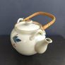 Vintage Very Large and Heavy Japanese or Chinese Pottery Teapot with Wrapped Bamboo Handle, Damage to Spout but Pours Fine! Image 3
