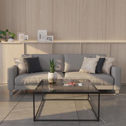Coffee Table, Side Table, Living Room Table, Glass Table, Sofa Table, Round, 4 mm, Black