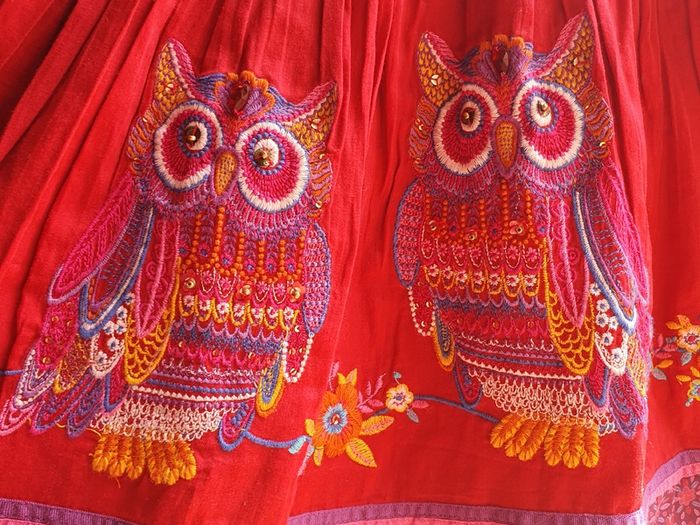 New Tags Beautiful Monsoon Girls Red Embroidered Beaded Skirt 12 to 13Yrs