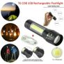 T6 COB LED USB Rechargeable Zoomable Flashlight Torch Lamp Light Image 3