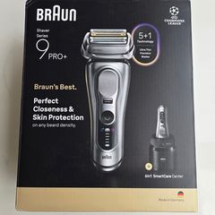 Braun Series 9 PRO+ Electric Shaver, 5+1 Ultra Thin Precision Blades, Pro SensoAdapt, 6in1 SmartCare Center, 9667CC, Silver
