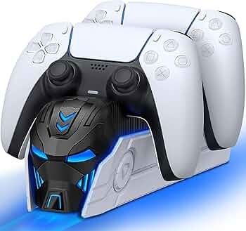 PS5 Controller Charger Station for PlayStation 5-Fast Charger for DualSense Edge PS5 Controller Stand Charger Dock-LED PS5 Controller Charging Station Accessories