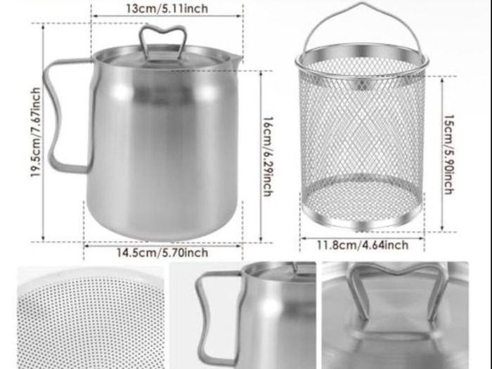 Brand New LOVIVER Stainless Steel Oil Filter Pot,