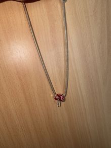 'H' charm silver necklace
