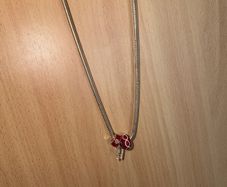 'H' charm silver necklace