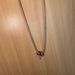 'H' charm silver necklace
