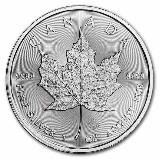2022 Canada 5 Dollars 1 oz Silver Bullion Coin Maple Leaf BU (In Capsule)