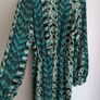 beautiful dress Zara printed long sleeve V neck geometric dress bloggers , puffed sleeve dress Image 7