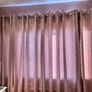 2 pairs of 66"x72" pink silver curtains and silver curtain pole. Collection only Swords Image 3