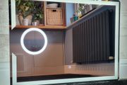 LED Bathroom Mirror 80x60cm Fog Free Demister Cold Light Bright Touch Switch Makeup Zoom Cosmetic Vanity Ensuite