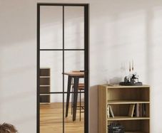 Interior Door ESG Glass and Aluminium 102.5x201.5 cm Black