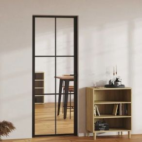 Interior Door ESG Glass and Aluminium 102.5x201.5 cm Black