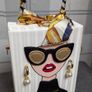 Chic Striped Design Shoulder Bag. Image 9