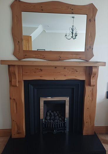Beautifly Cafted Solid  Oak Fireplace With Matching Mirror