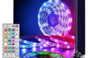 6M LED Strip Lights with Remote Music Sync LED Lights for Bedroom Color Changing SMD5050 RGB LED Strips for Desk, Dorm, Under The Cabinet, TVs, Rooms (6M 44 Keys Remote+ Mic Control)