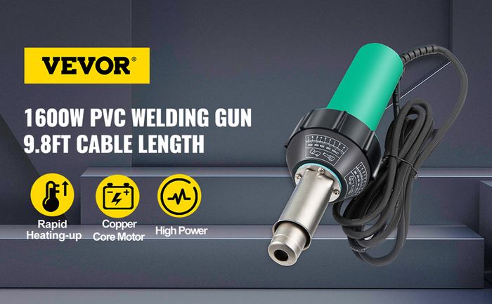 BRAND NEW 1600W Plastic Welding Gun Hot Air Torch Palstic Welder Kit W/ 4PCS Replacement Nozzles for PVC PP PE Pipe Vinyl Floor