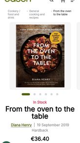 From the oven to the table by Diana Henry bn